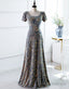 A-Line Square Long Evening Dress with Sequins