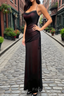Black and Red Straps Long Simple Party Dresses, Black and Red Formal Prom Dresses