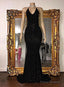 Sexy 2025 Black Halter Mermaid Sequence Backless Prom Dresses