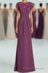 Elegant Plum Mermaid Long Bridesmaid Dress
