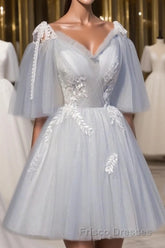 Chic Sleeveless Lace Appliques Tulle Princess Homecoming Dress