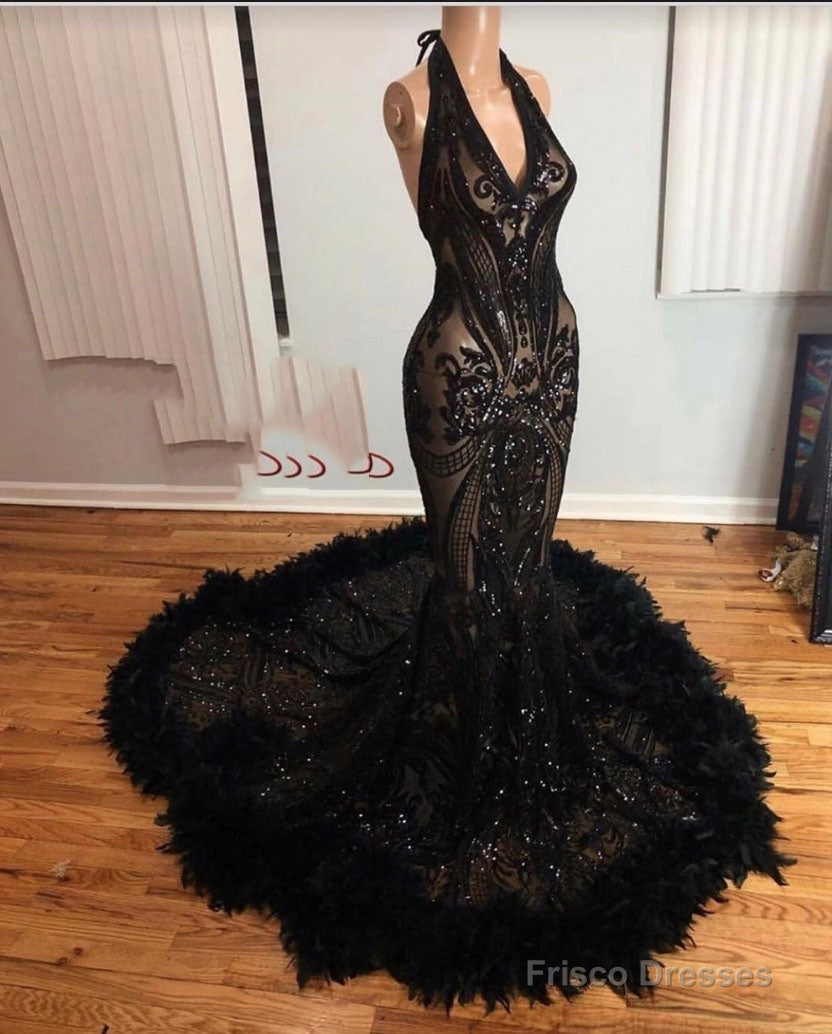 2025 Black Halter Long Prom Dress Frisco Dresses 2025 Black Halter Long Prom Dress Frisco Dresses