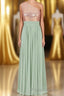 Rose Gold Sequins One-Shoulder Long Bridesmaid Dress