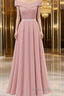 Womens Lace Bridesmaid Dresses A-Line Off Shoulder Floral Lace Chiffon Formal Prom Dresses