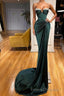 Gorgeous Dark Green Spaghetti-Straps Mermaid Formal Prom Dress With Beadings