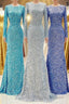 Modest Long Sleeves Sequins Mermaid Formal Prom Dress