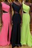 One Shoulder Mermaid Long Formal Prom Dress with Side Cut