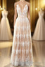 Spaghetti Straps White Formal Prom Dress