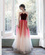A-Line Burgundy Long Prom Dresses, Burgundy Formal Evening Dress With Velvet