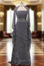 A-Line Gray Chiffon Long Two Piece Mother Of The Bride Dress