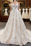 A-Line Ivory White Sweetheart Embroidery Sleeveless Formal Prom Dress