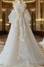 A-Line Lace Tulle Long Formal Prom Dress Bride Gown Wedding Dress Beautiful