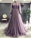 A-Line Long Sleeves Longprom Dresses