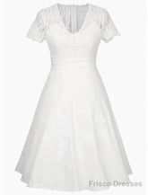 A-Line Party Dresses Elegant Dress Homecoming Knee Length Short Sleeve V Neck Satin With Appliques