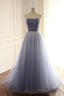 A-Line/Princess Tulle Sweetheart Floor-Length Prom Dresses