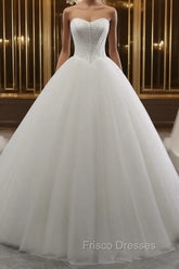 A-Line/Princess Tulle Sweetheart Wedding Dress