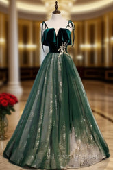 A-Line Formal Prom Dress Glittering Dress Wedding Guest Engagement Floor Length Sleeveless Spaghetti Strap Organza with Sequin Masquerade Dress Dress to impress