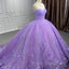 A Line Purple Lace Sweetheart With Corset Back Quinceanera Dress