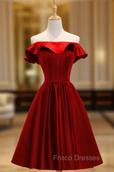 A-Line Satin Green Short Formal Prom Dress, Green Homecoming Dress