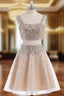 A-line Sleeveless Short Straps Crystal Homecoming Dress