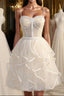 A-Line Spaghetti Strap Tulle Short Homecoming Dress