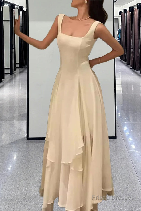 A Line Square Neck Prom Dress, Ankle Length Birthday Outfits Frisco Dresses A Line Square Neck Prom Dress, Ankle Length Birthday Outfits Frisco Dresses