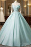 A-Line Strapless Formal Tulle Floor Length Formal Dress Off Shoulder Formal Prom Dress