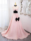 A-Line Sweetheart Neck Satin Pink Long Prom Dress, Pink Long Formal Dress