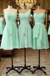 A-Line Sweetheart One-Shoulder Chiffon Bridesmaid Dress