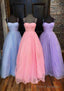 A-line Sweetheart Spaghetti Straps Long/Floor-Length Glitter Prom Dresses With Pockets