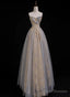 A Line Sweetheart Tulle And Lace Long Prom Dress, Tulle Long Evening Dress