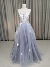 A line Tulle Lace Long Formal Dress, Lace Tulle Formal Prom Dress