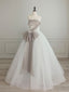 A-Line Tulle White Long Formal Prom Dress, White Formal Party Dress