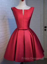 Adorable Cute Wine Red Satin Short Formal Prom Dress , New Party Dress