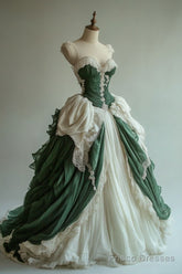 Aesthetic Ball Gown Straps Tulle Party Dress Long Prom Dress Lace Evening Dresses