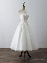 Aline Round Neck Tulle Lace Short White Prom Dress, White Lace Homecoming Dress