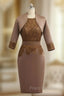 Amazing Brown Mother Of The Bride Dress Sheath With Jacket