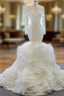 At Incredible Price White Mermaid Tulle Off the Shoulder Long Sleeve Wedding Dress