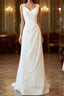 Awesome Long Sheath Lace Chiffon Backless Wedding Dress