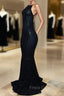Backless black Formal Prom Dress, sequins evening gowns