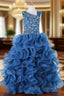 Ball Gown Organza Ruffles Girls Pageant Dress For Weddings