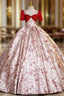 Ball Gown Square Puff Sleeve Quinceanera Dress