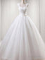 Ball-Gown Square Ruffles Floor-Length Tulle Wedding Dress