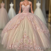 Ball Gown Sweet 16 Dress Princess Quinceanera Dress Lace Appliques Sweet 15 Party Formal Prom Ball Gowns