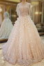 Ball Gown Tulle Appliques Beading Backless Haute Douture Wedding Dress