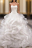 Ball Gown White Sweetheart Tulle Train Wedding Dress