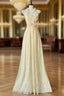 Beautiful A-Line Light Yellow Lace Strapless Formal Prom Dress Cute Birthday Party Dress