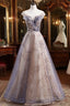 Beautiful A-Line Tulle With Lace Applique Party Dress, Tulle Long Formal Prom Dress