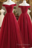 Beautiful Off Shoulder Long Formal Dress, Beaded Party Dress