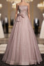 Beautiful Pink Tulle Sequins Strapless Pleats Beading Formal Prom Dress Formal Ball Gown Brithday Quinceanera Dress
